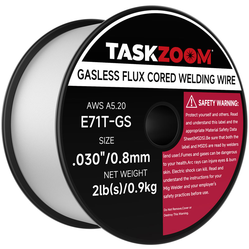 TASKZOOM Flux Core Welding Wire .030", E71T-GS Gasless MIG Welding Wire 2 lb Spool, Mild Steel 