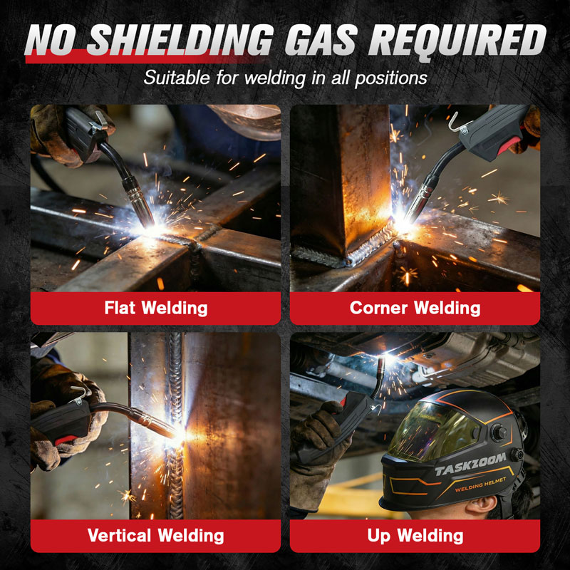TASKZOOM Flux Core Welding Wire .030", E71T-GS Gasless MIG Welding Wire 2 lb Spool, Mild Steel Flux Core Wire, No Gas MIG Wire for Wire Welder, Smooth Arc Low Spatter