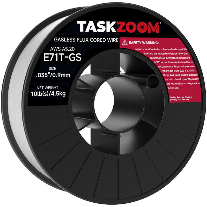 TASKZOOM Flux Core Welding Wire .035", E71T-GS Gasless MIG Welding Wire 10 lb Spool, Mild Steel