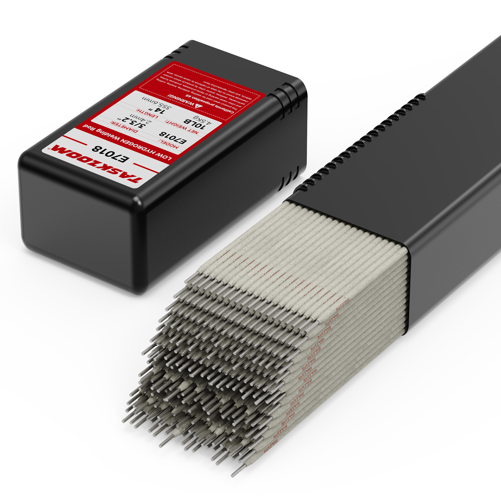 TASKZOOM E7018 Welding Rod 3/32" 10 lb Low Hydrogen Carbon Steel Stick Electrodes, 7018 Welding