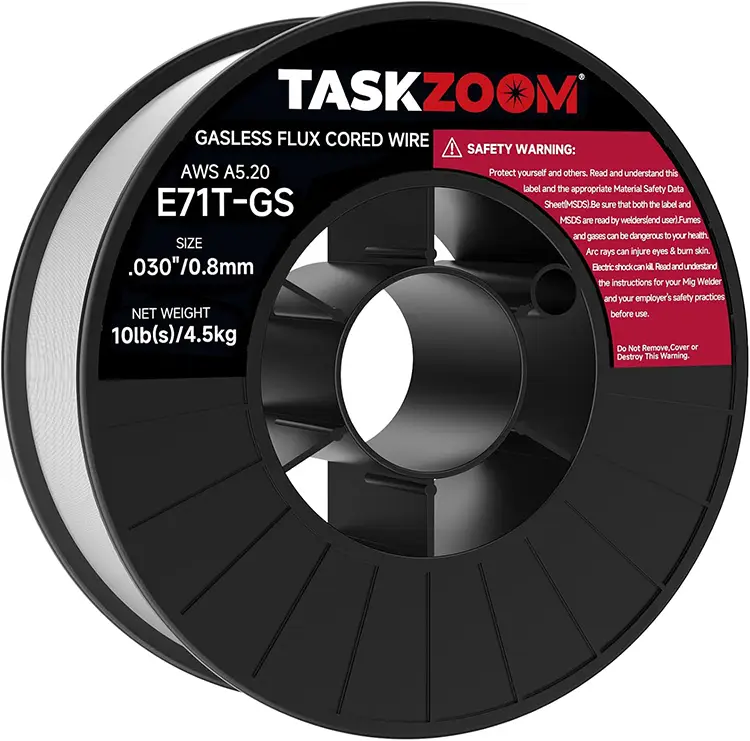 TASKZOOM Flux Core Welding Wire .030", E71T-GS Gasless MIG Welding Wire 10 lb Spool, Mild Steel