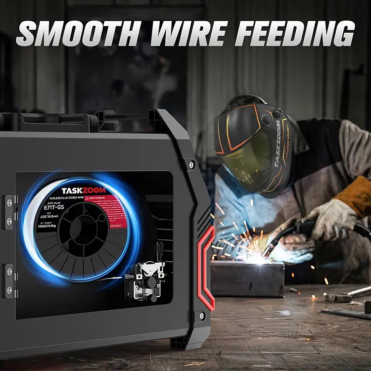 TASKZOOM Flux Core Welding Wire .030", E71T-GS Gasless MIG Welding Wire 10 lb Spool, Mild Steel Flux Core Wire, No Gas MIG Wire for Wire Welder, Smooth Arc Low Spatter