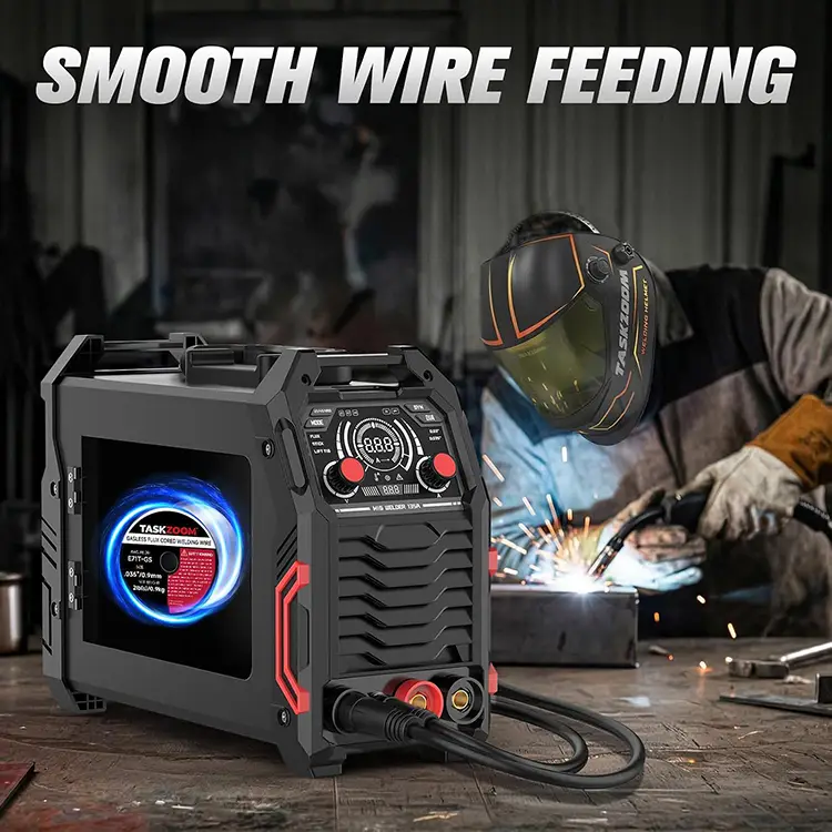 TASKZOOM Flux Core Welding Wire .035", E71T-GS Gasless MIG Welding Wire 2 lb Spool, Mild Steel Flux Core Wire, No Gas MIG Wire for Wire Welder, Smooth Arc Low Spatter
