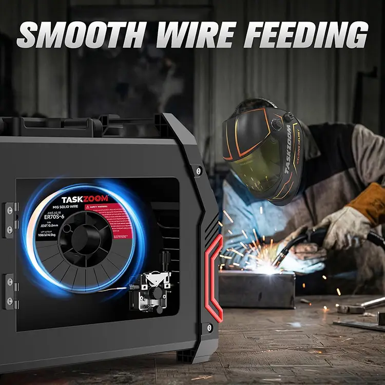 TASKZOOM ER70S-6 MIG Welding Wire .030 Inch 10 LB Spool, Solid Mild Steel MIG Wire, Low Spatter Smooth Arc, High Deoxidizers Welding Wire for Fabrication & Auto Repair